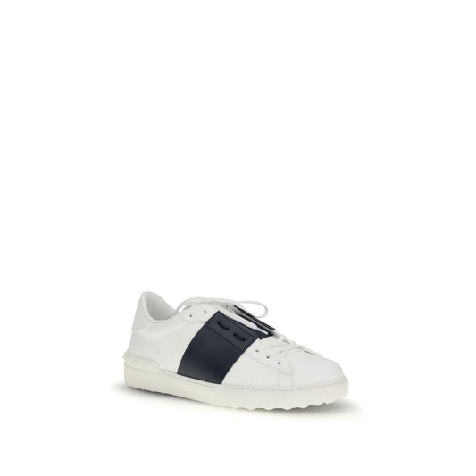 Valentino Garavani Blue Calf Leather Bos Taurus Low Top Sneakers