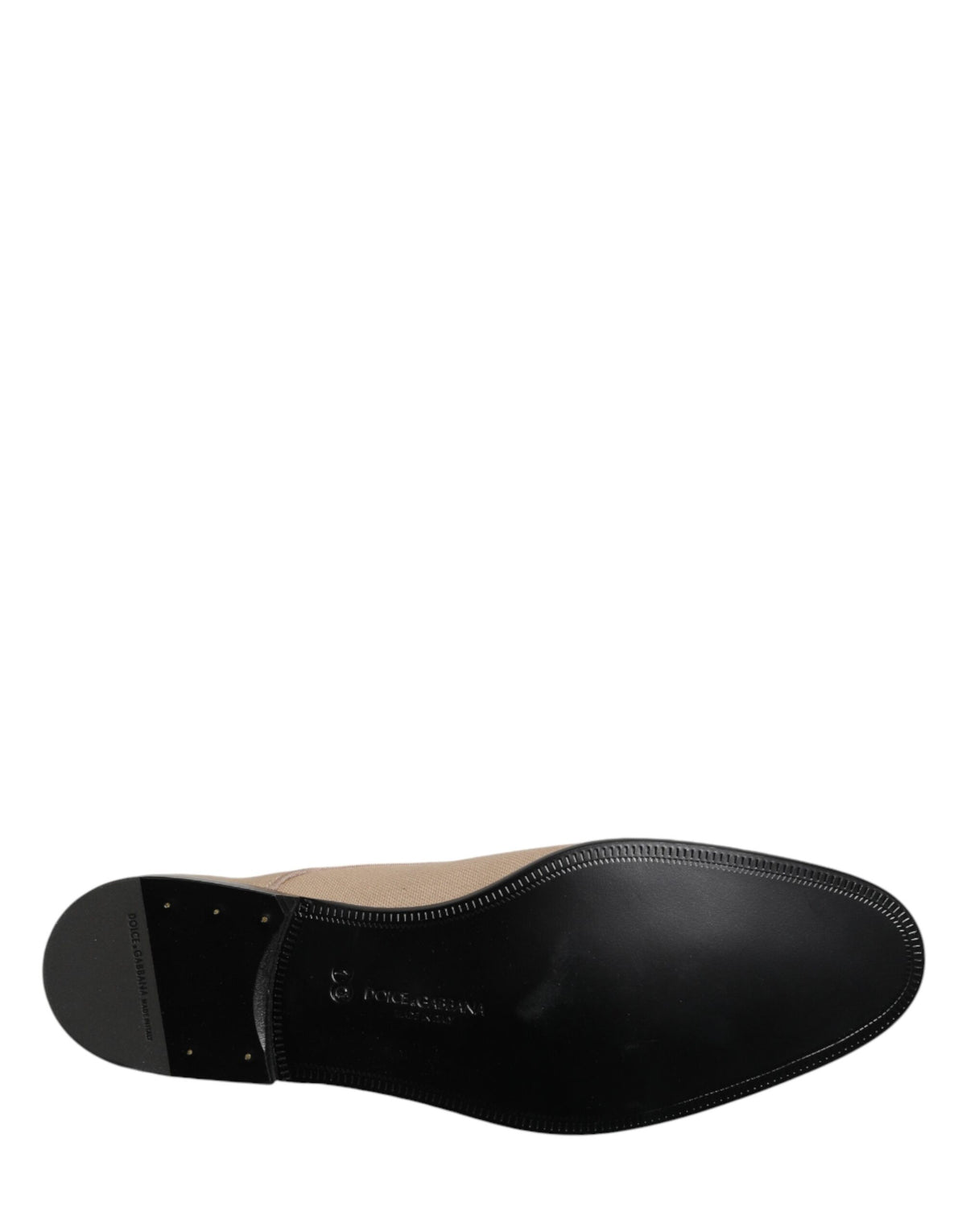 Dolce & Gabbana Beige Canvas Derby Lace Up Dress Men Shoes