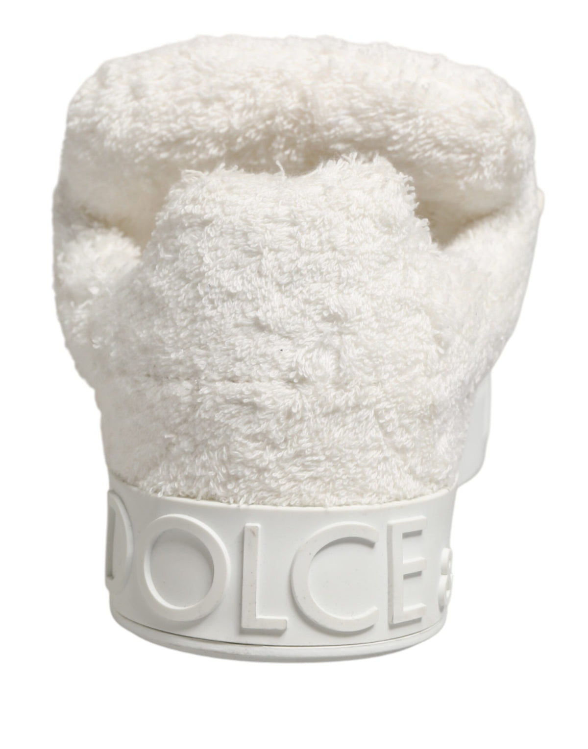 Dolce & Gabbana White Faux Shearling Low Top Sneakers Shoes