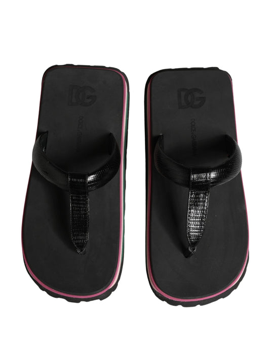 Dolce & Gabbana Multicolor Rubber Chunky Flip Flop Shoes
