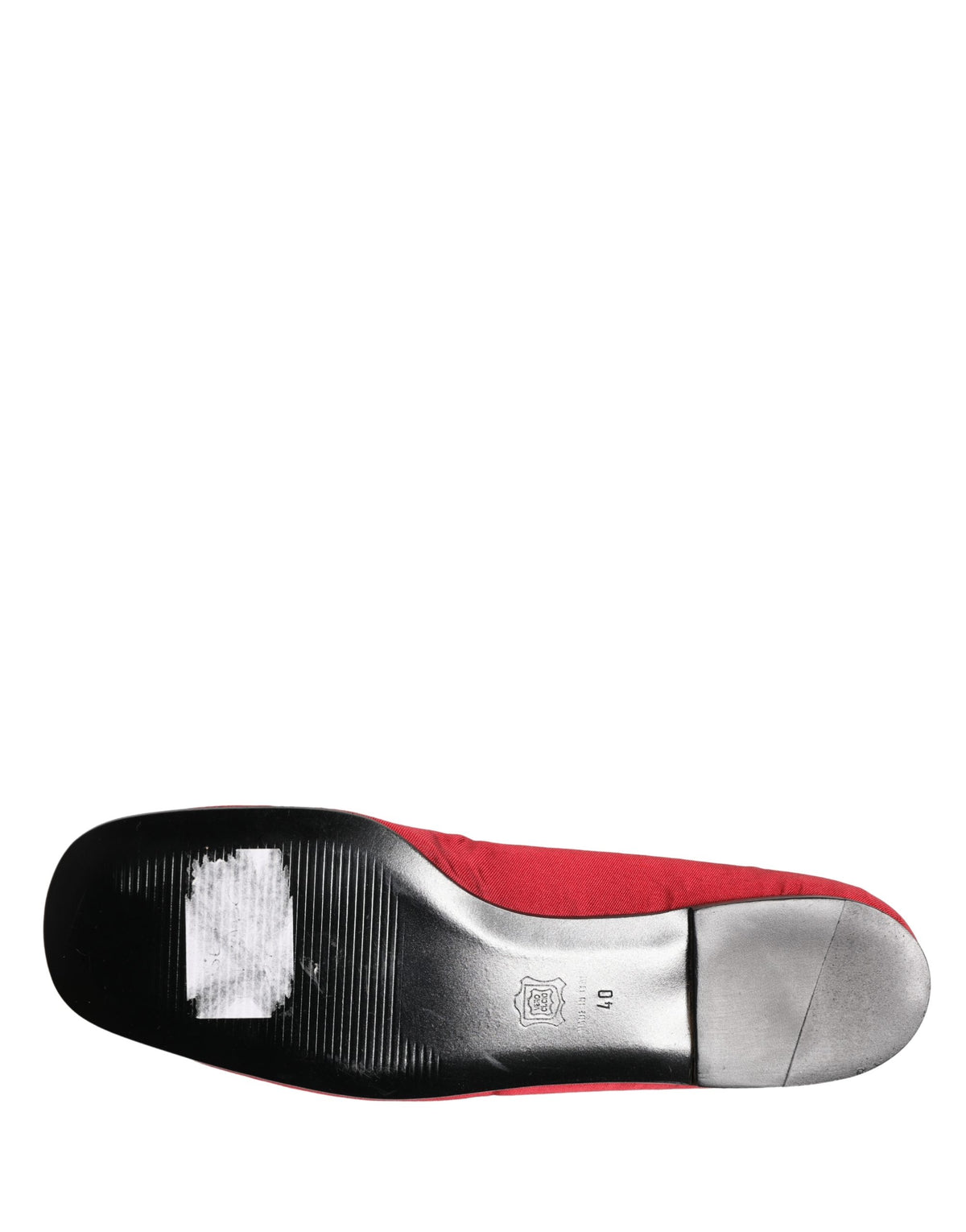 Dolce & Gabbana Red Satin Fabric Ballet Slip On Flats Shoes