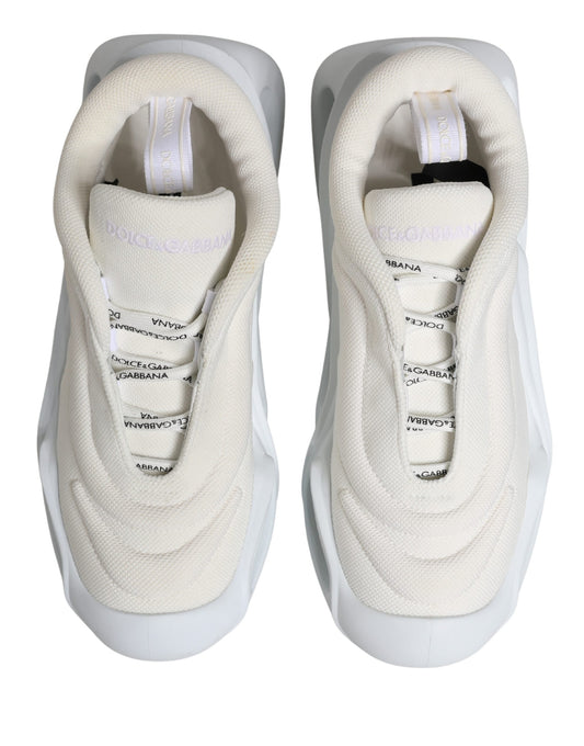 Dolce & Gabbana White Slip On Wave Low Top Sneakers Shoes
