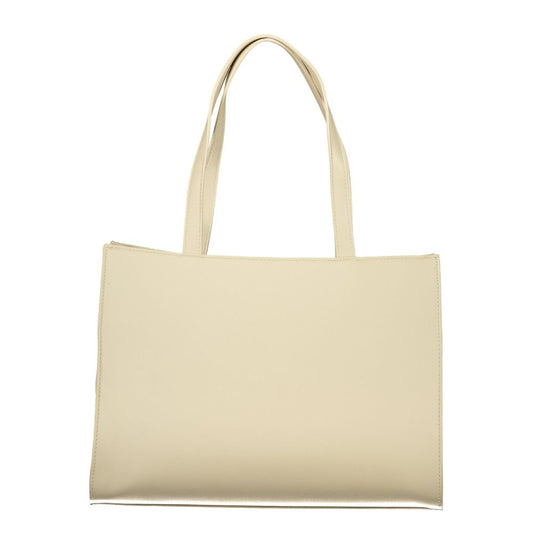 Mario Valentino Beige Polyurethane Womens Bag With Multiple Pockets