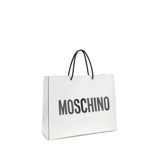 Moschino White Calf Leather Bos Taurus Shoulder Bag