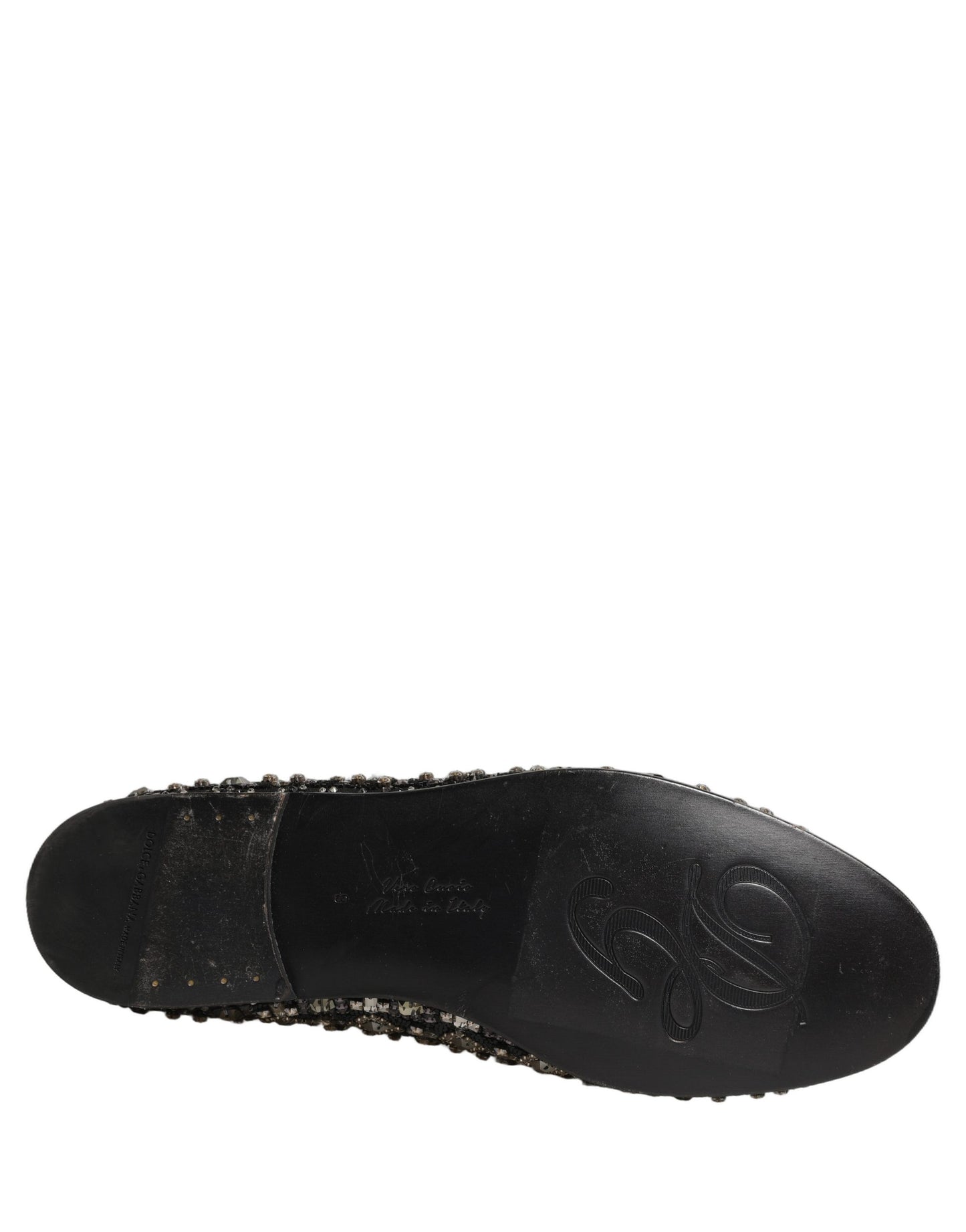 Dolce & Gabbana Silver Leather Logo Slip On Loafers Shoes