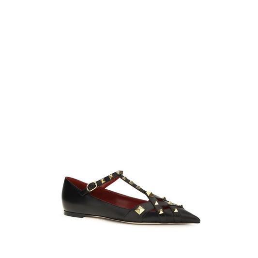 Valentino Garavani Black Goatskin Ballet Flats