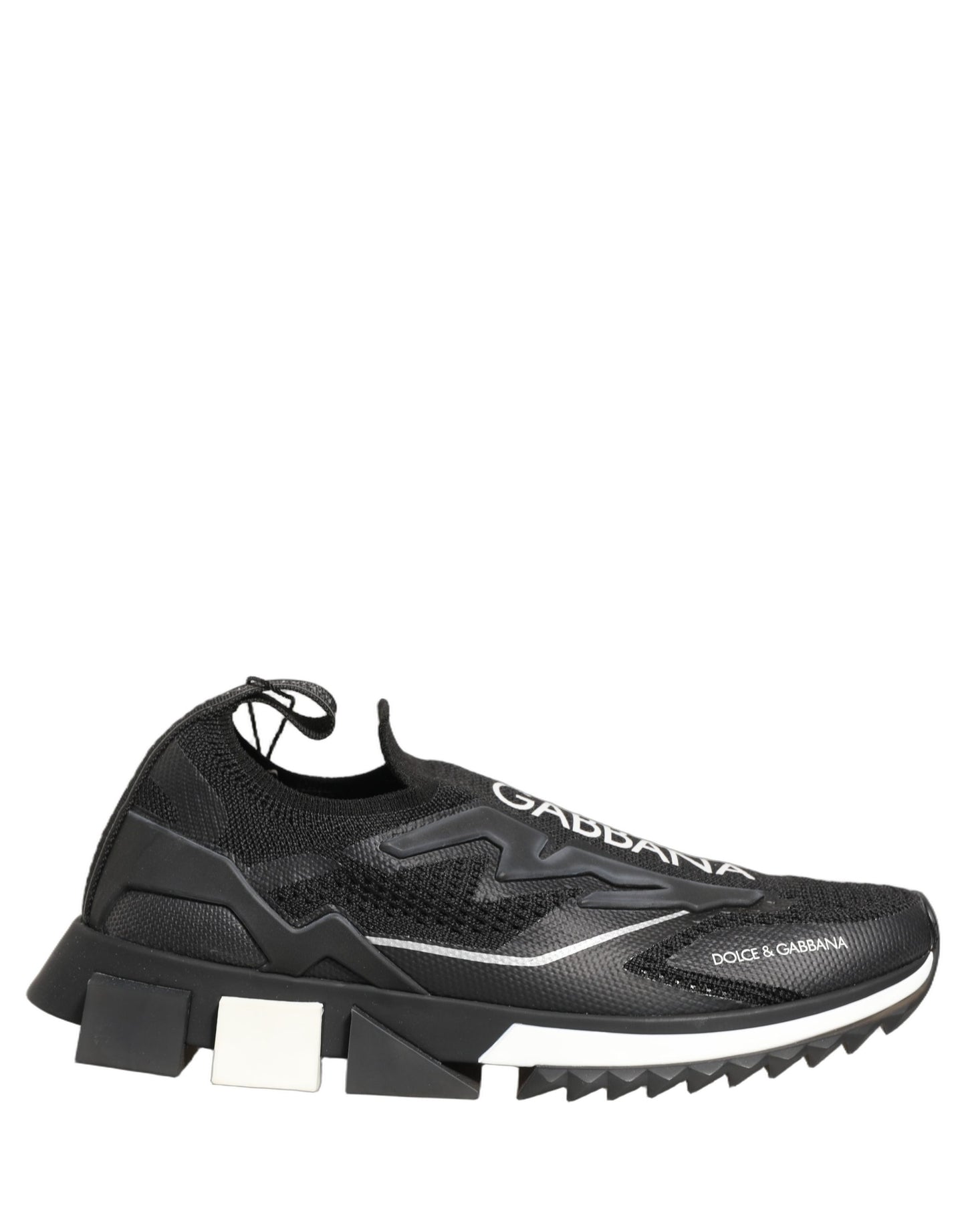 Dolce & Gabbana Black White Sorrento Slip-On Logo Sneakers Shoes