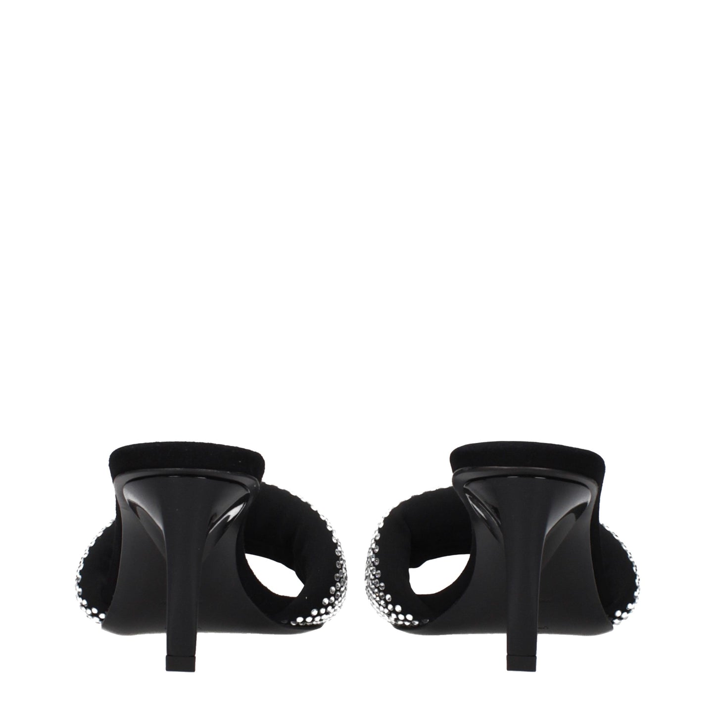 The Attico Black Fabric Stiletto Heel Sandals