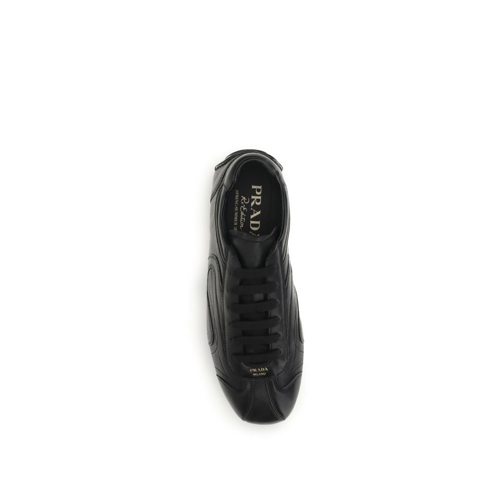 Prada Black Lamb Ovis Aries Low Top Sneakers