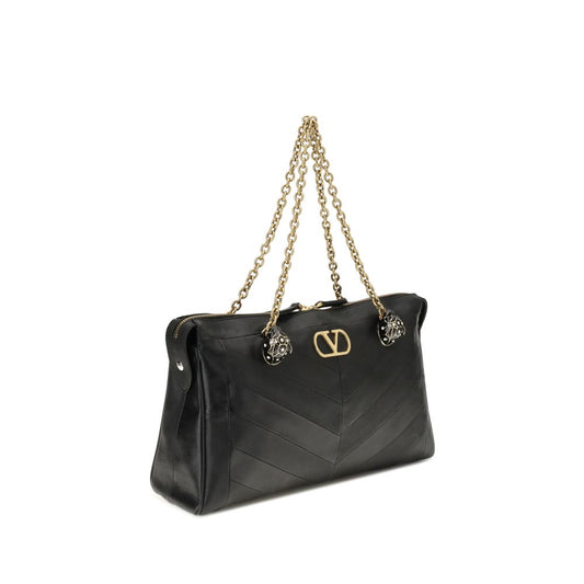 Valentino Garavani Black Lamb Ovis Aries Shoulder Bag