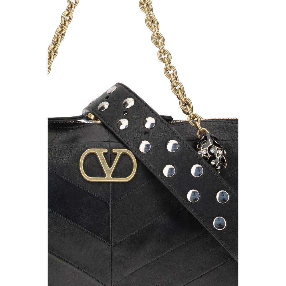 Valentino Garavani Black Lamb Ovis Aries Shoulder Bag