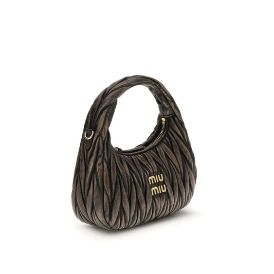 Miu Miu Brown Calf Leather Bos Taurus Shoulder Bag