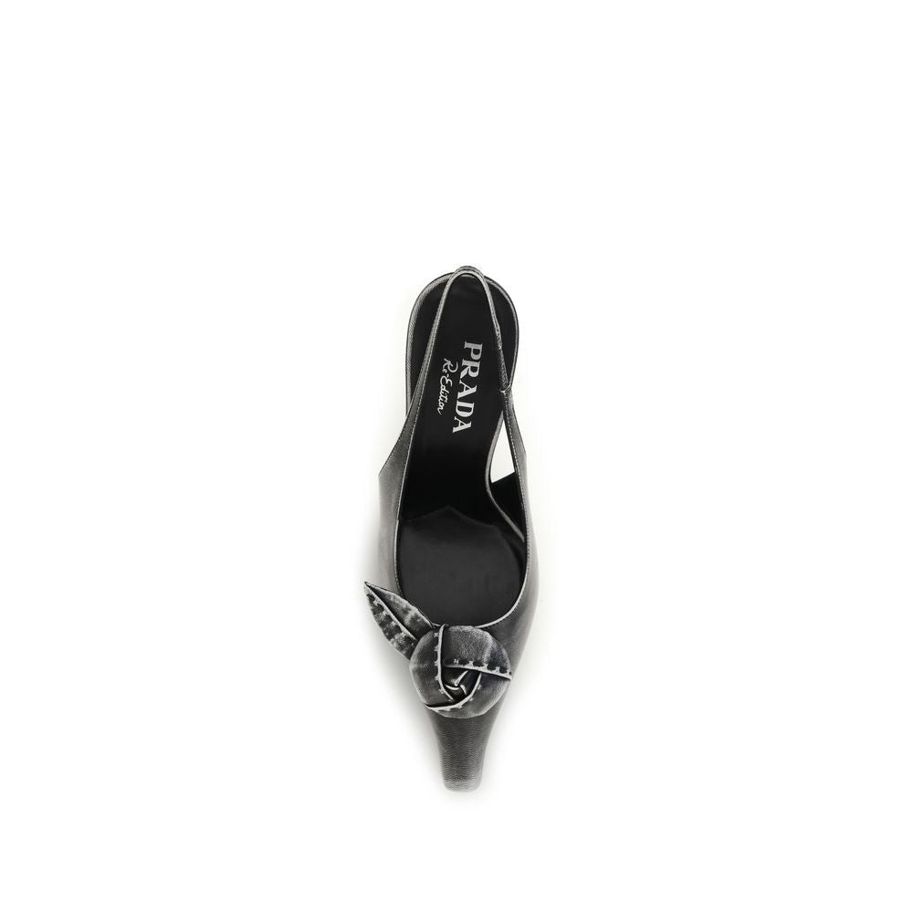 Prada Gray Goatskin High Heel Pumps