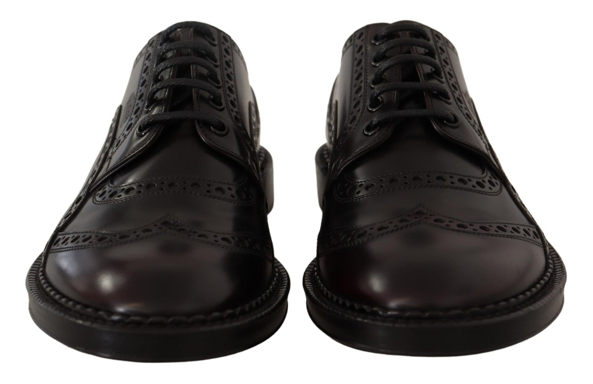 Dolce & Gabbana Purple Leather Oxford Wingtip Formal Shoes