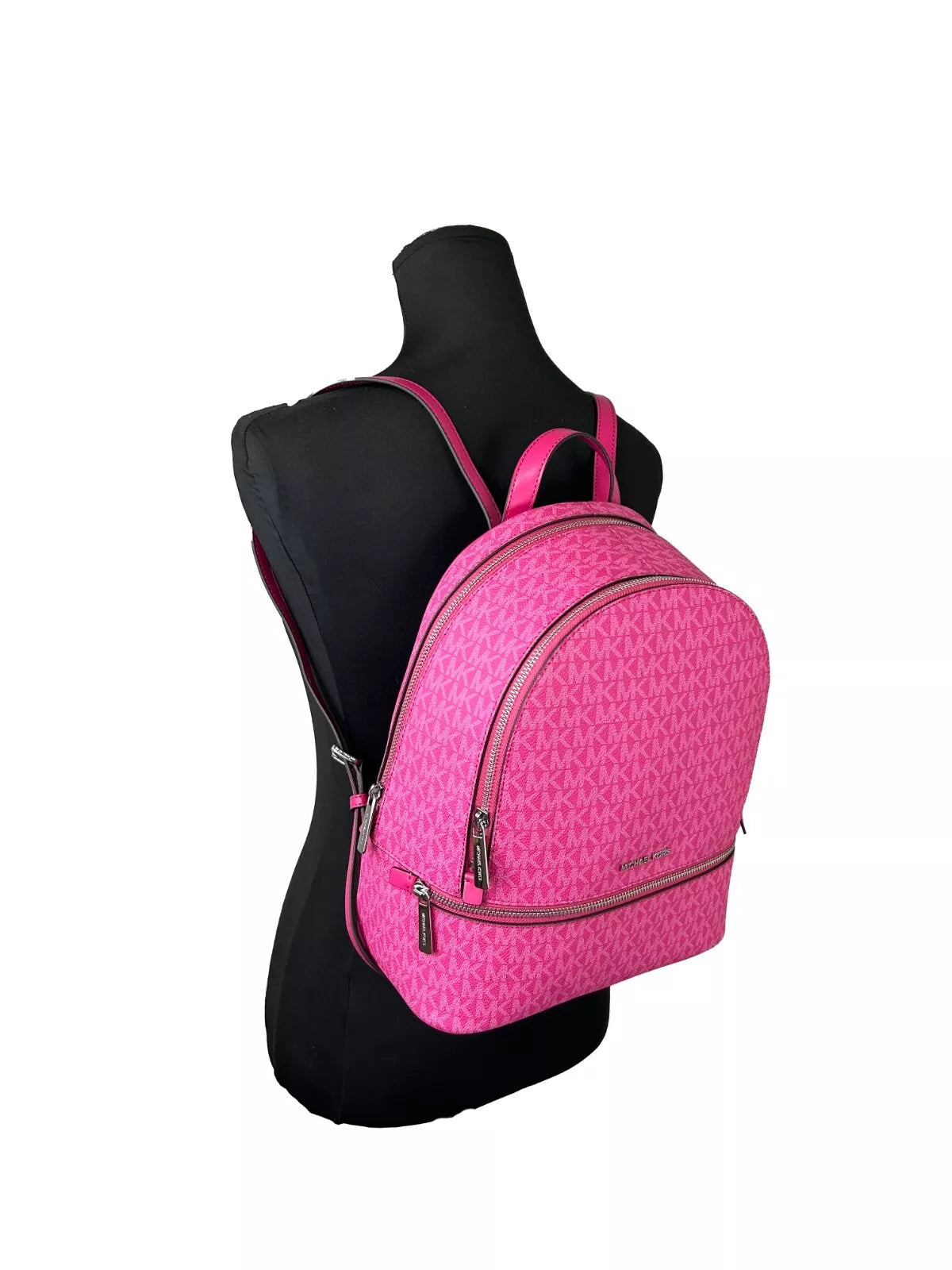 Michael Kors Rhea Medium PVC Backpack Bookbag Dragon Fruit