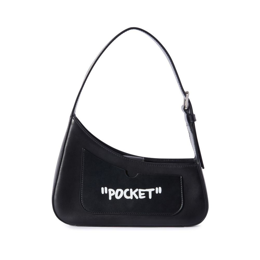 Off-White Black Leather Crossbody Bag