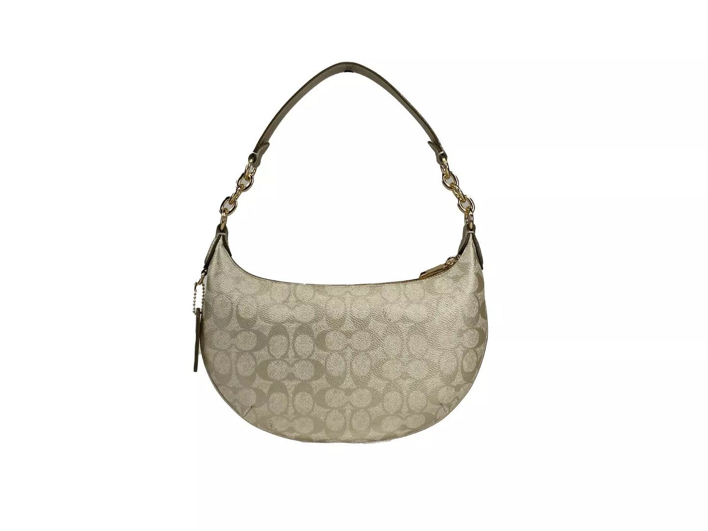 COACH Payton Signature PVC Leather Shoulder Bag Champagne Gold