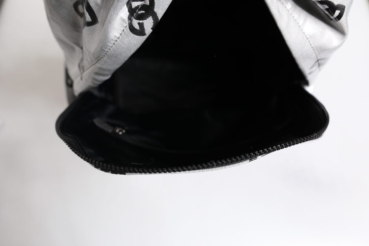 Dolce & Gabbana Polyester Gray Black DG Logo Plaque Backpack Bag