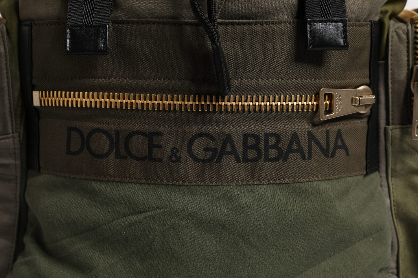 Dolce & Gabbana Military Green Patchwork School Backpack Bag