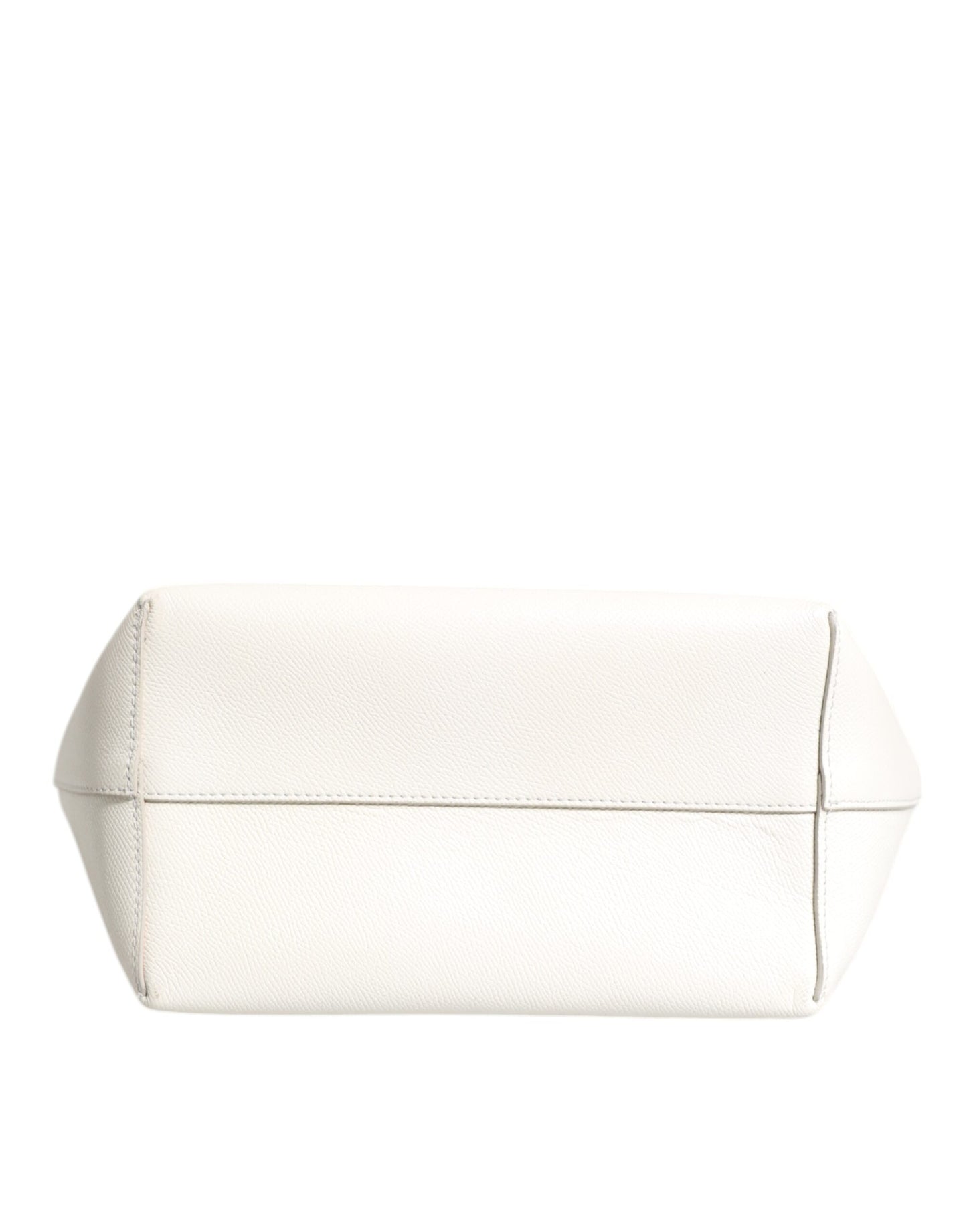 Dolce & Gabbana White Leather #DG BEATRICE Top Handle Tote Bag