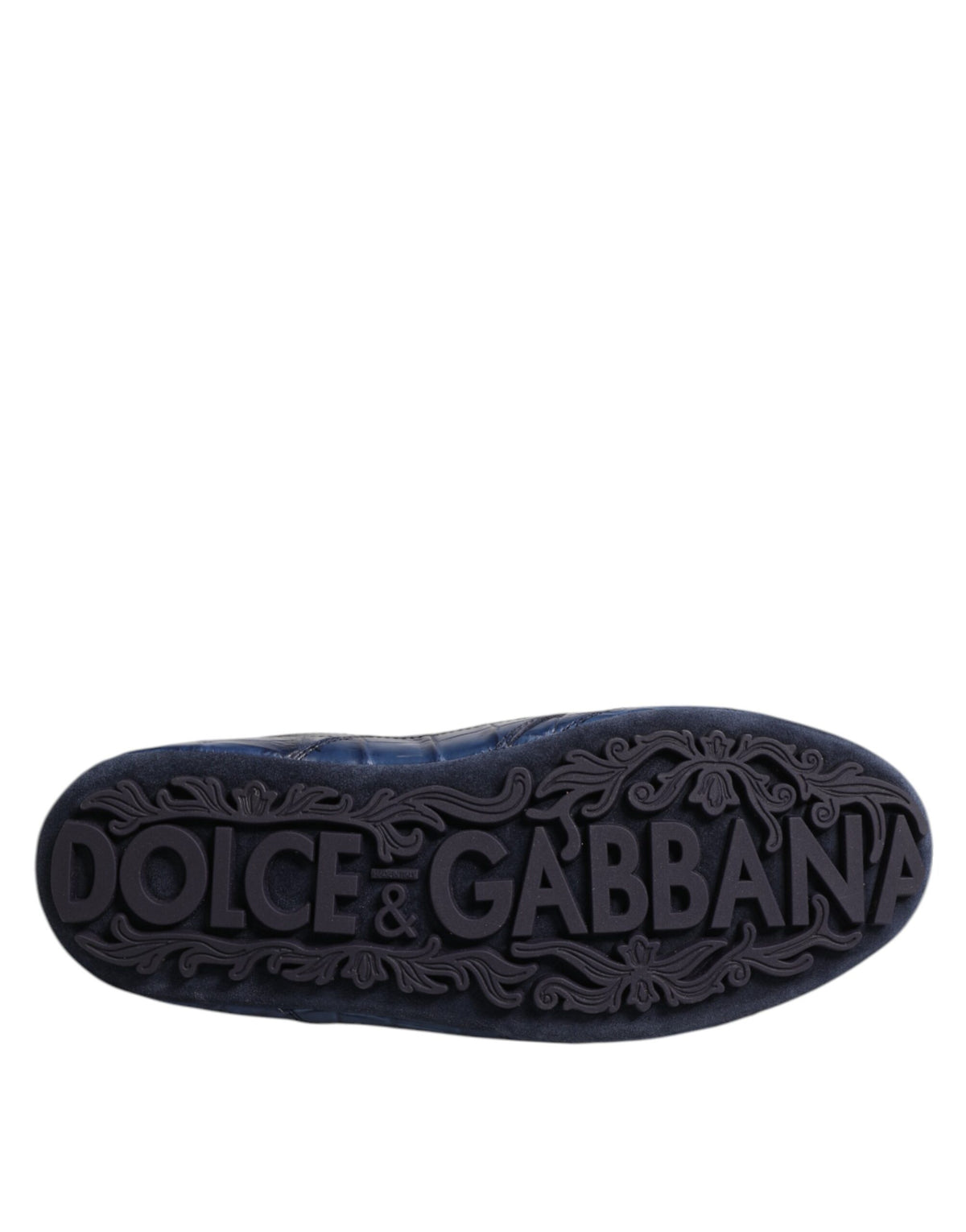 Dolce & Gabbana Dark Blue Leather Low Top Men Sneakers Shoes