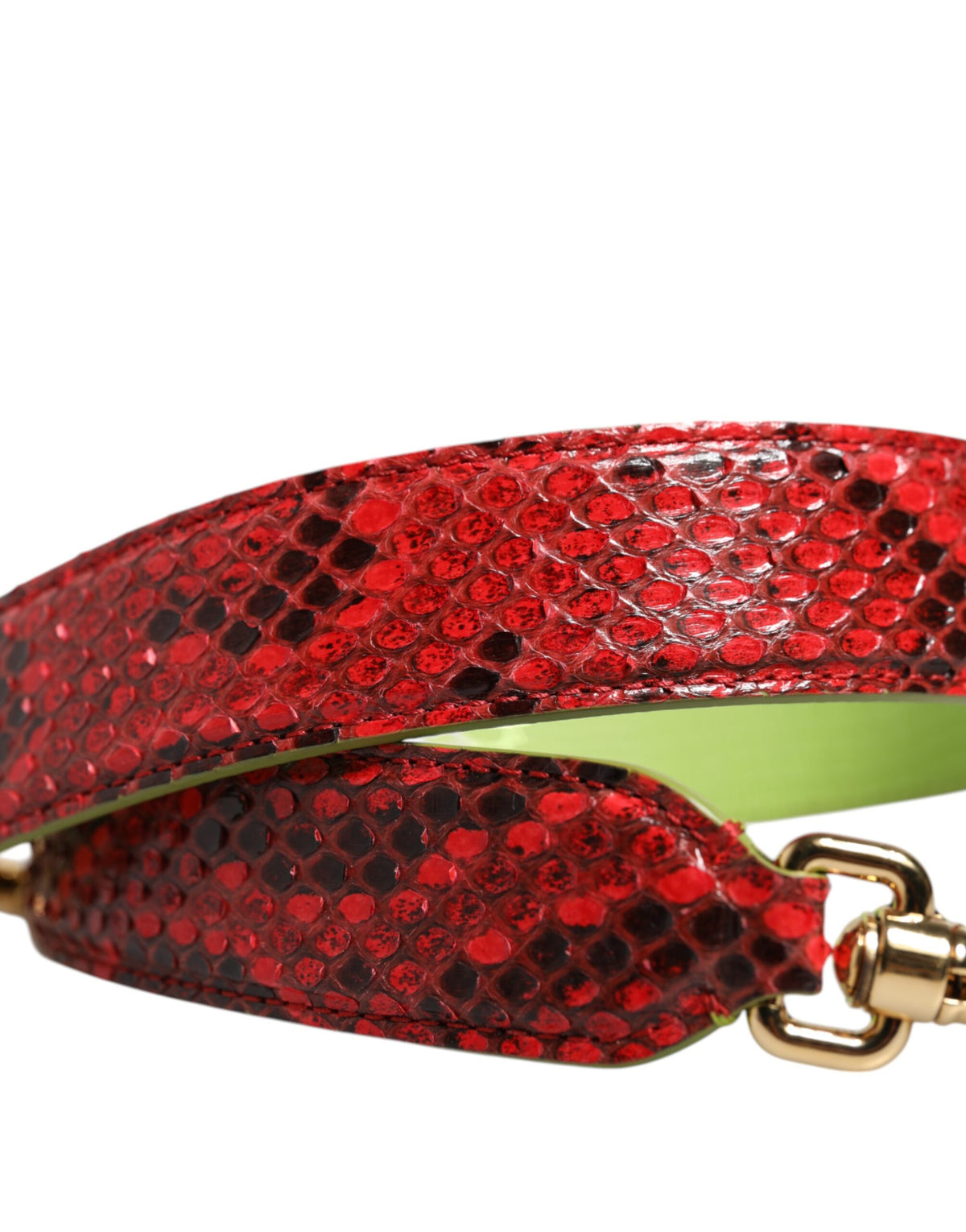 Dolce & Gabbana Red Exotic Leather Handbag Accessory Shoulder Strap