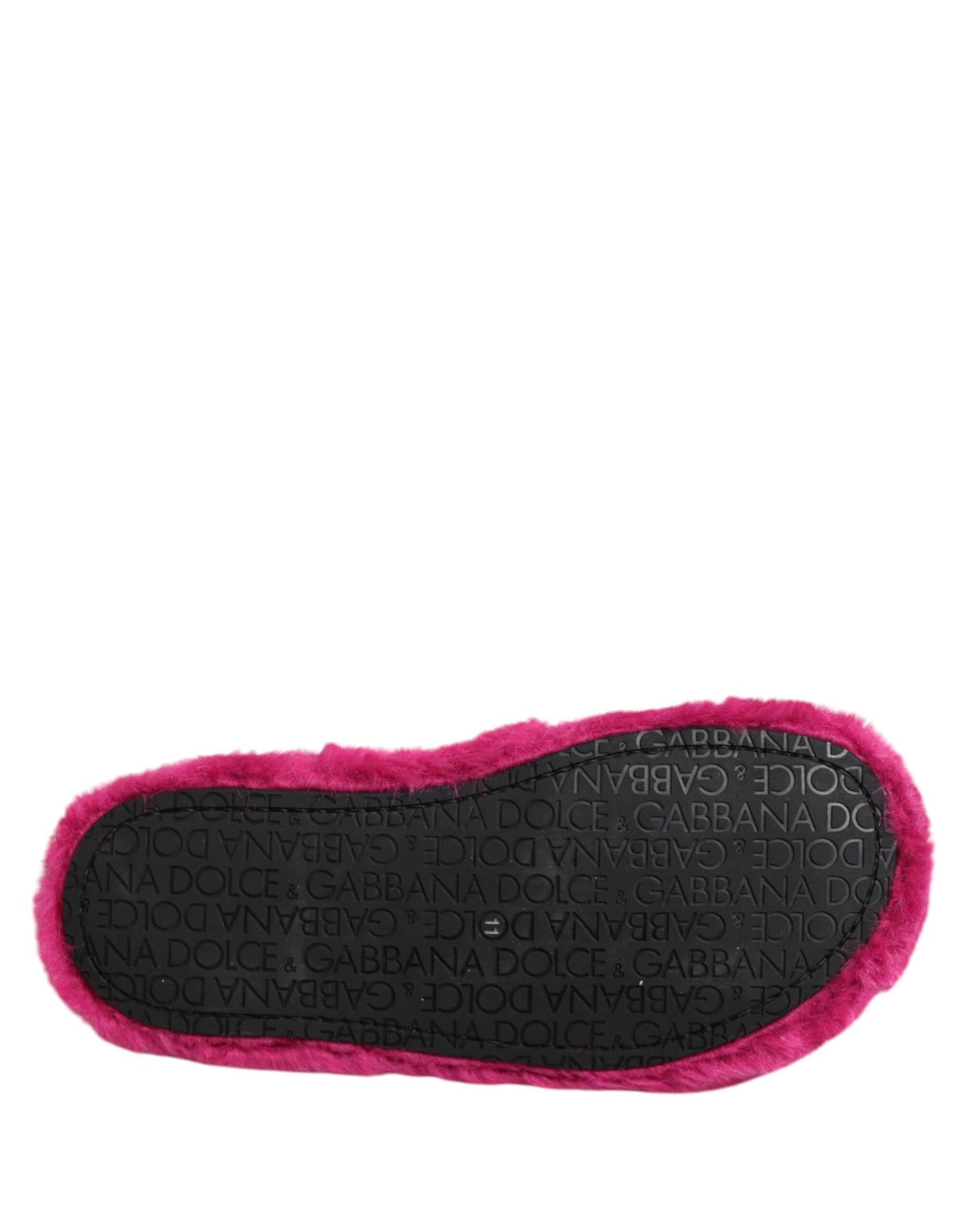 Dolce & Gabbana Pink Acrylic Faux Fur Mens Flats Sandals Shoes
