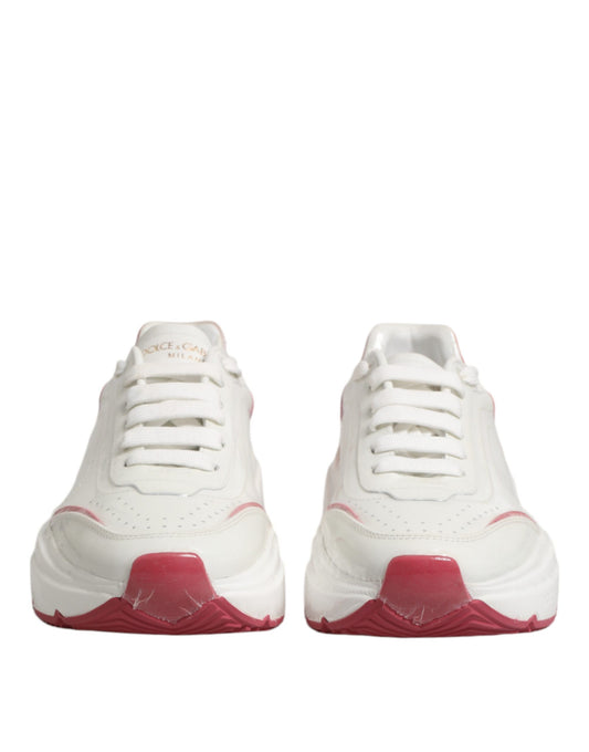 Dolce & Gabbana White Pink Daymaster Low Top Sneakers Shoes