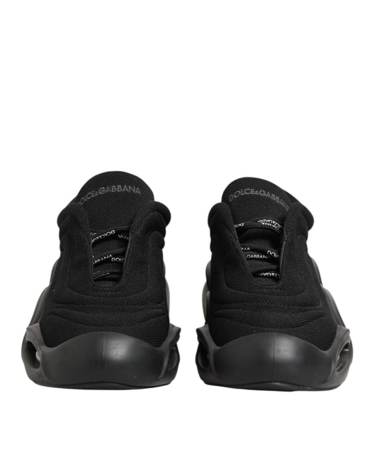 Dolce & Gabbana Black Lace Up Wave Low Top Men Sneaker Shoes