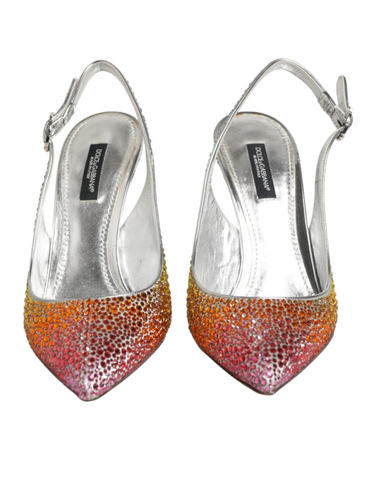 Dolce & Gabbana Multicolor Sequin Slingback Pumps Shoes