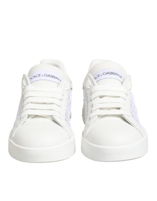 Dolce & Gabbana White Mesh Inserts Low Top Sneakers Shoes