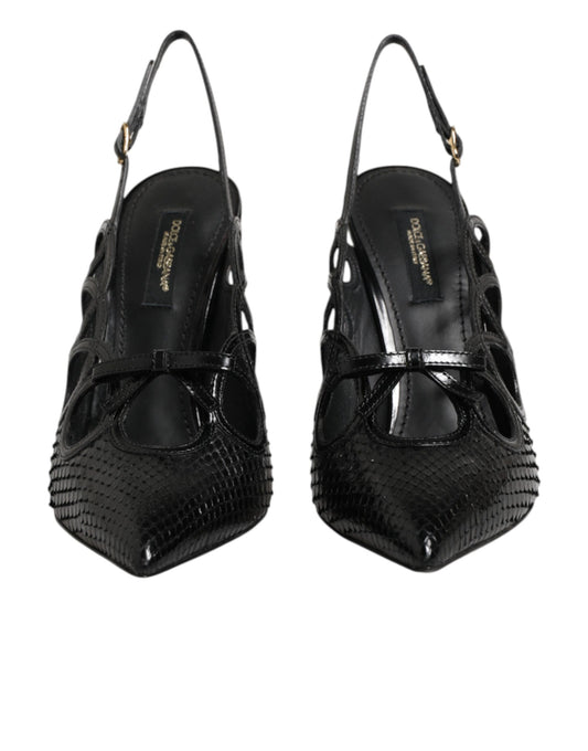 Dolce & Gabbana Leather High Heels Slingback Shoes