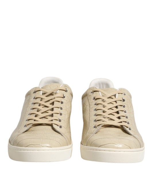 Dolce & Gabbana Beige London Low Top Leather Sneakers Shoes