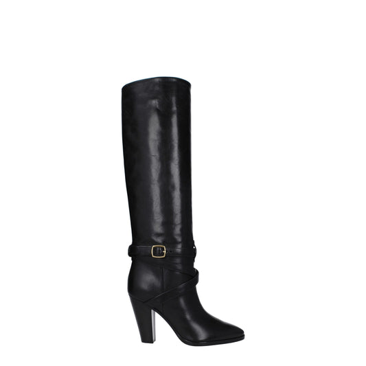 Celine Black Leather High Heel Boots