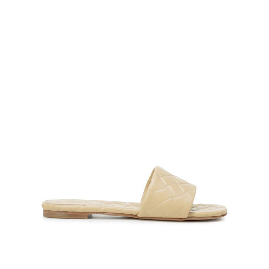 Bottega Veneta Beige Lamb Leather Flat Sandals