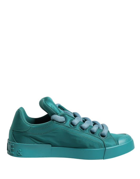 Dolce & Gabbana Teal Portofino Men Low Top Sneakers Shoes