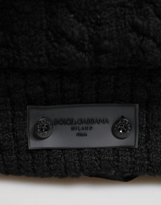 Dolce & Gabbana Black Tricot Wool Blend Duffel Backpack Travel Borse Bag