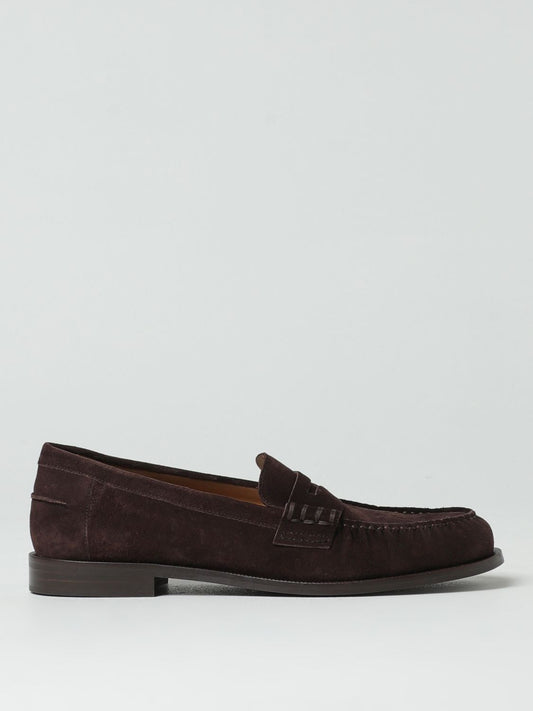 Emporio Armani Brown Suede Leather Slip-On Loafers
