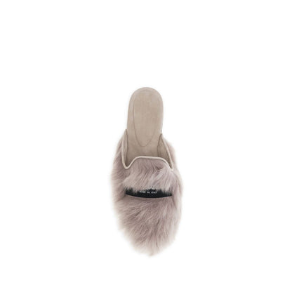 Dolce & Gabbana Gray Lamb Ovis Aries Mules