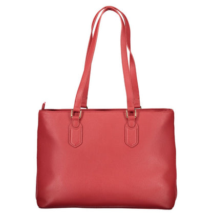 Mario Valentino Rosso Polyurethane Women's Bag With Zip Closure And Compartments