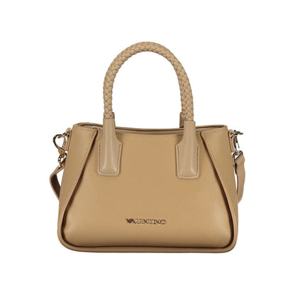 Mario Valentino Beige Polyurethane Women's Bag with Handles and Shoulder Strap