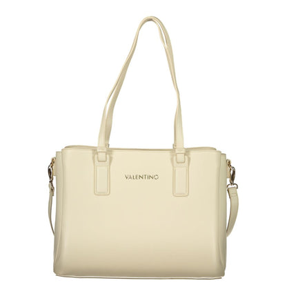 Mario Valentino Beige Poliuretano Women's Bag with Adjustable Strap and Pockets
