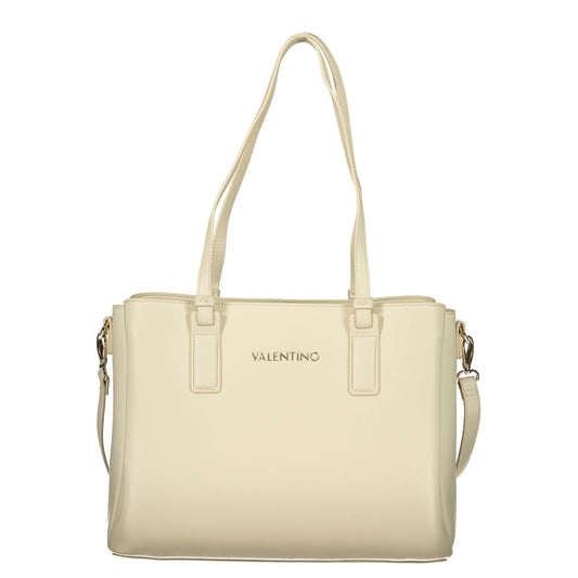 Mario Valentino Beige Poliuretano Women's Bag with Adjustable Strap and Pockets