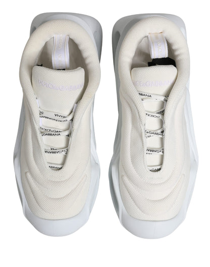 Dolce & Gabbana White Slip On Wave Low Top Sneakers Shoes