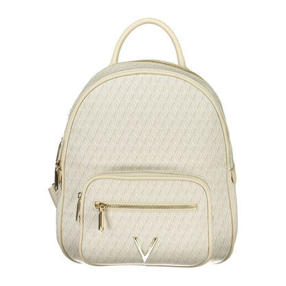 Mario Valentino Beige Polyurethane Women's Backpack with Adjustable Straps