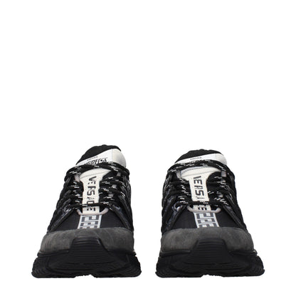 Versace Black Fabric Athletic Sneakers