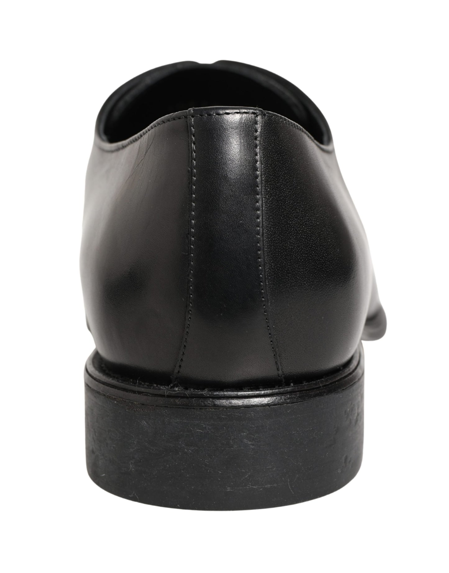 Dolce & Gabbana Black Calfskin Leather Derby Men Dress Shoes