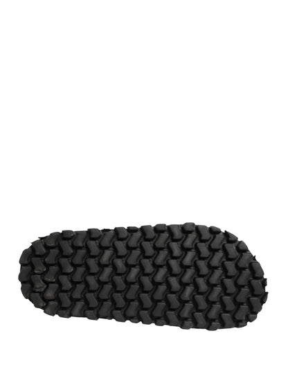 Dolce & Gabbana Black Ruching Detail Flats Men Sandals Shoes