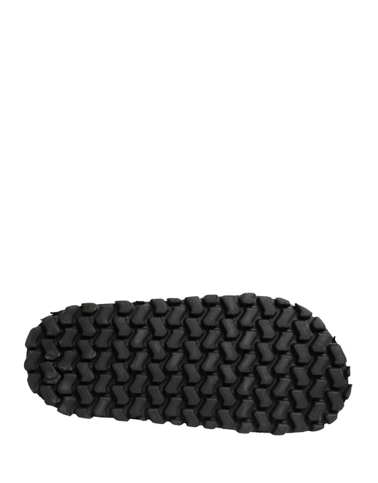 Dolce & Gabbana Black Ruching Detail Flats Men Sandals Shoes