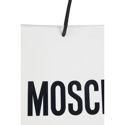 Moschino White Calf Leather Bos Taurus Shoulder Bag